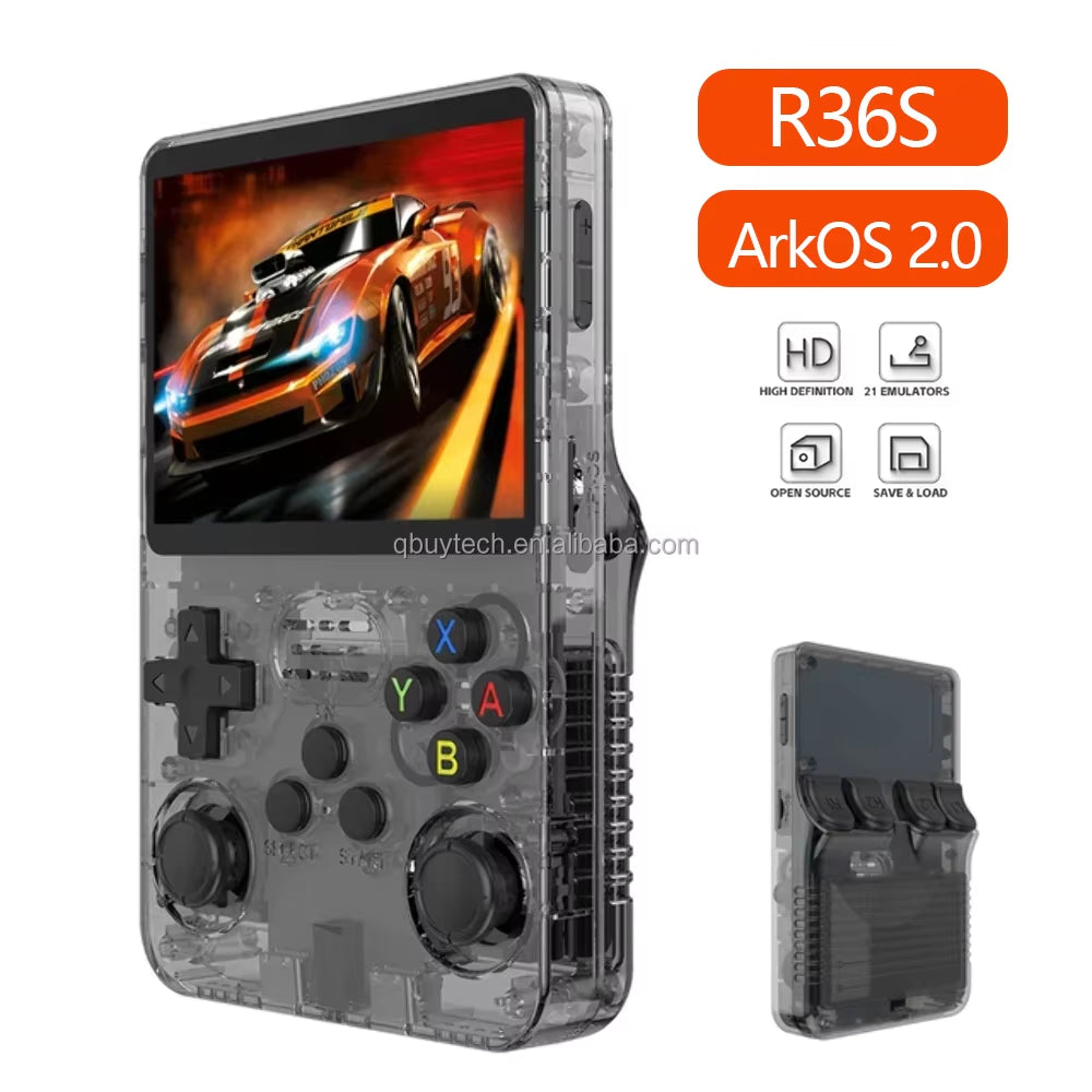 2025 Arkos 2.0 R36S 3.5 Inch Retro Handheld Game Console with Open Source Linux 64GB PSP N64 Pocket Video Handheld Games Player