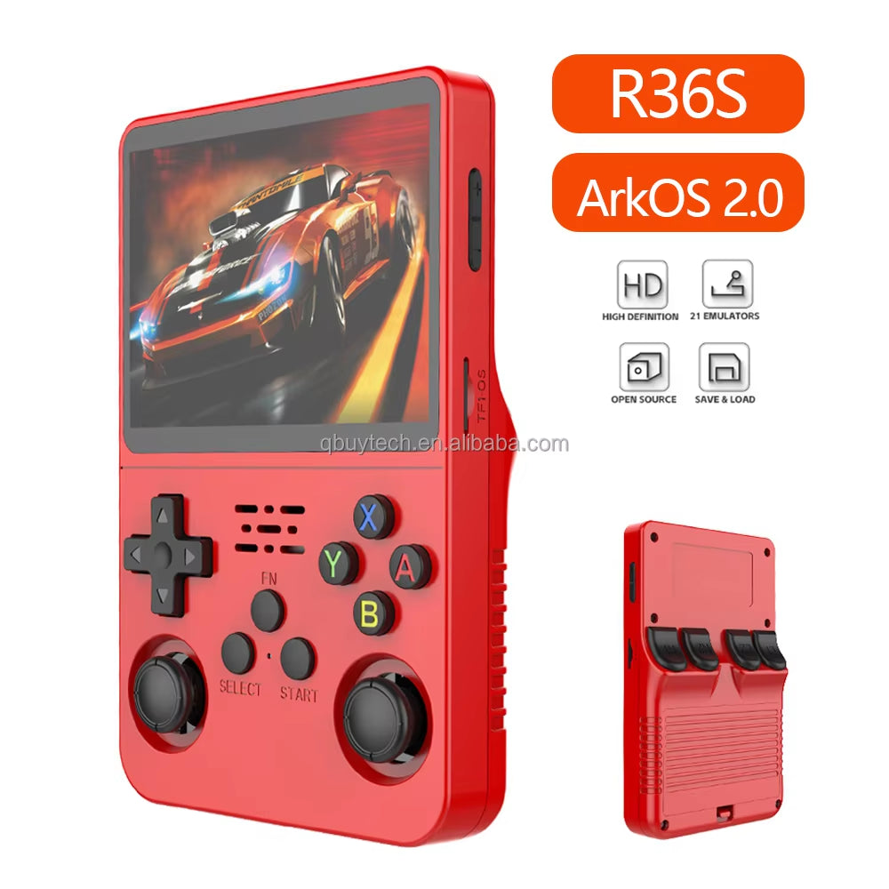 2025 Arkos 2.0 R36S 3.5 Inch Retro Handheld Game Console with Open Source Linux 64GB PSP N64 Pocket Video Handheld Games Player